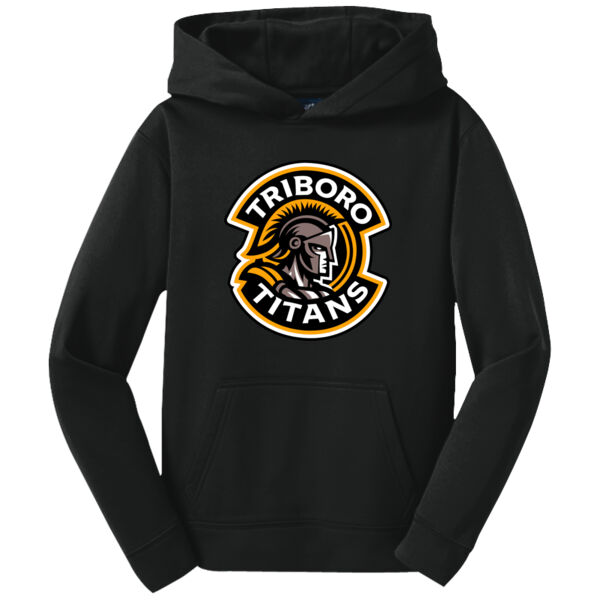 Titans Logo - Youth Sport Wick ® Fleece Hooded Pullover Thumbnail